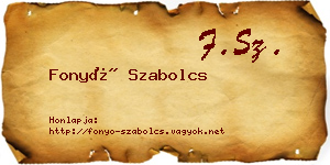 Fonyó Szabolcs névjegykártya
