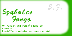 szabolcs fonyo business card